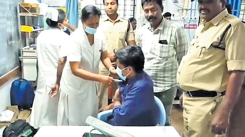 CBI conducting a medical examination on A24 in the TTD ghee adulteration case, Chinna Appanna, at Ruia Government General Hospital, in Tirupati.