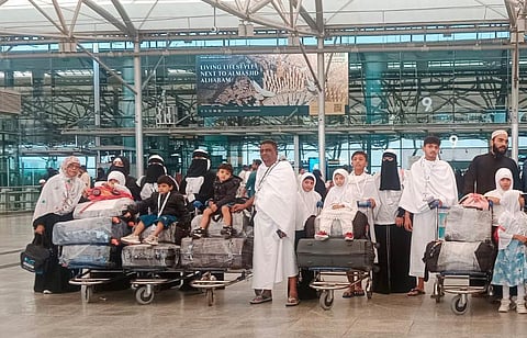 Photo of Syed Naseeruddin and his family while departing for Saudi Arabia in Hyderabad. Naseeruddin and 18 family members lost their lives in a bus fire accident in Saudi Arabia.