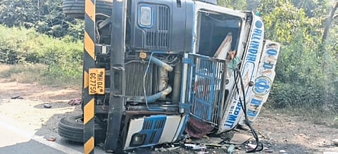 The methane gas tanker that crashed on NH 52 