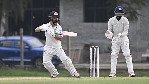Rinku Singh in action at Coimbatore on Tuesday