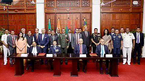 National Security Advisor Ajit Doval with reps from Maldives, Mauritius and Sri Lanka.