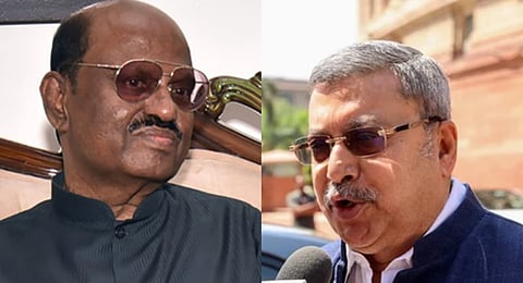 West Bengal Governor CV Ananda Bose (L), Trinamool Congress MP Kalyan Banerjee (R).
