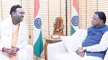 Jay Dholakia with Odisha CM Mohan Charan Majhi.
