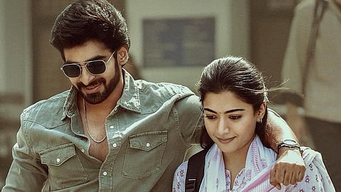 Dheekshith Shetty (L) and Rashmika Mandanna (R) in The Girlfriend