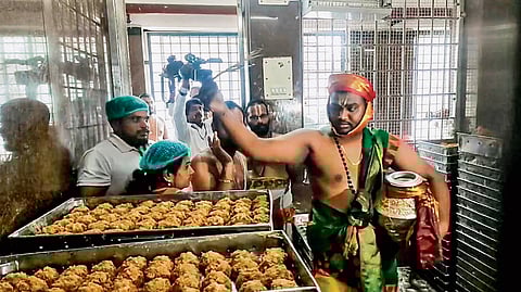 It is alleged that adulterated ghee is used in preparing Tirumala laddu prasadam.