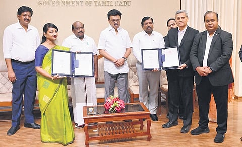 Chief Minister MK Stalin presided over the signing of MoU with Tata Technologies at an event held at the Secretariat on Thursday.