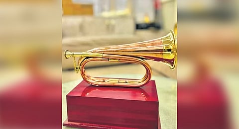 Bugle, an instrument common with the drills of armed forces and used in wars, ceremonies, and parades for decades, has earned a GI tag.