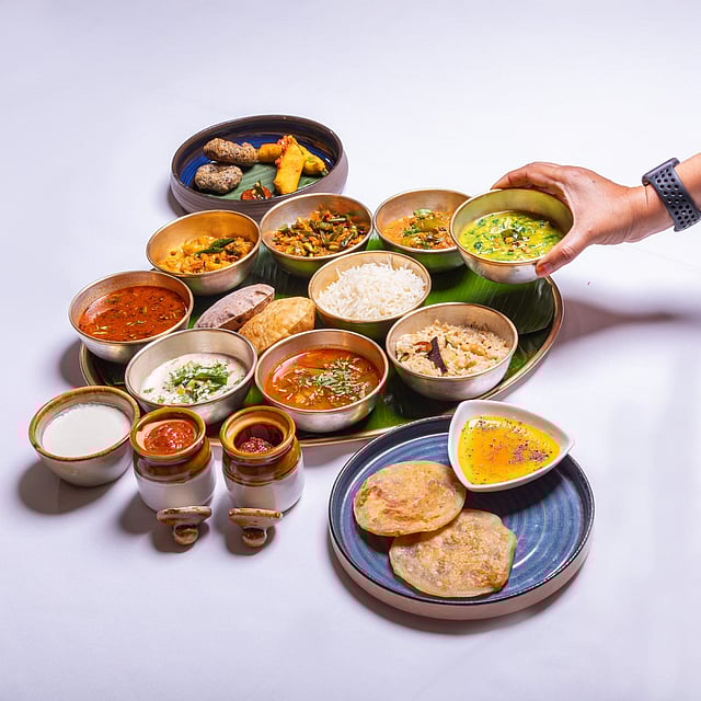 A traditional thali at the Telugu Thali Food Festival