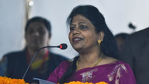 S Shanthi Priya, IA&AS, Principal Accountant General( A&E), AP addressing during the inaugural event of Audit Awareness Week organised by The Offices Of Principal Accountants General, AP on the occasion of 5th Audit Diwas Celebrations in Vijayawada on Thursday.