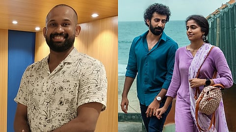 Composer-lyricist Basil C J (L), Still from Roshan Mathew-Zarin Shihab starrer Ithiri Neram (R)