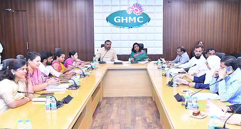 The GHMC standing committee meeting under the chairmanship of Hyderabad Mayor, Gadwal Vijayalaxmi at GHMC head office.