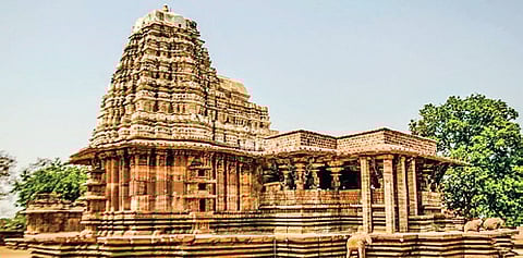 Kakatiya Rudreshwara Temple, popularly known as Ramappa Temple, in Palampet village, Mulugu district.
