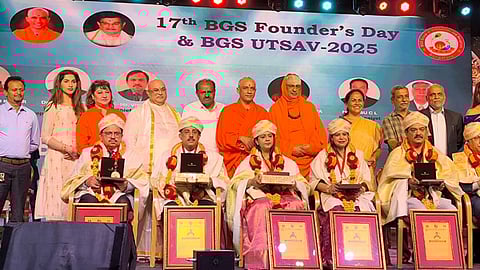 Actor, Malashree; Managing Director, BGS & SJB Group of Institutions, Sri Prakashnath Swamiji; Minister for Steel and Heavy Industries, HD Kumaraswamy; President of Adichunchanagiri Mahasamsthana, Sri Nirmalanandanatha Mahaswamiji;  President of JSS Mahavidyapeetha, Sri Shivarathri Deshikendra Mahaswamiji; Minister of State for Labour and Employment, Shobha Karandlaje and other dignitaries