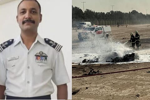 Mortal remains of Wing Commander Namansh Syal, who lost his life in the LCA Tejas crash during the Dubai Air Show on Friday.
