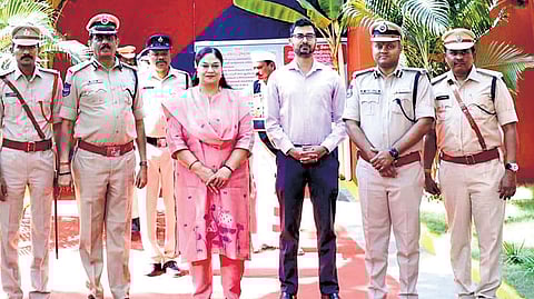 DG (Prisons and Corrections Services) Soumya Mishra at the inauguration of the herbal incense stick making unit in Bhadrachalam.
