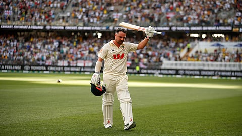 England's captain Ben Stokes reacts as he steps onto the ground before the start of play on day two of the first Ashes cricket test match between Australia and England in Perth, Saturday, Nov. 22, 2025.