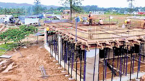 Construction in progress at the township site at Elstone Estate in Wayanad