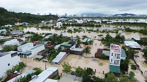 Houses are submerged by floods in Khanh Hoa, Vietnam, Nov. 20, 2025.
