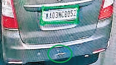The dent on the SUV bumper helped the owner identify his vehicle (cctv visuals)