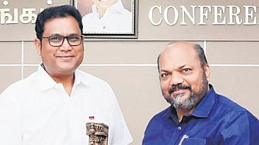 Indutries Minister TRB Rajaa and his Kerala counterpart P Rajeev.