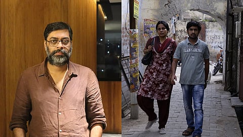 Kanu Behl (left) and a still from Agra