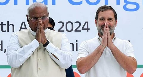 Mallikarjun Kharge and Rahul Gandhi