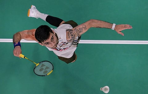 Lakshya Sen in action during the Australian Open