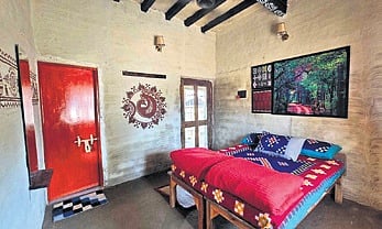 A room in one of the homestay units at Dhodrokusum village 