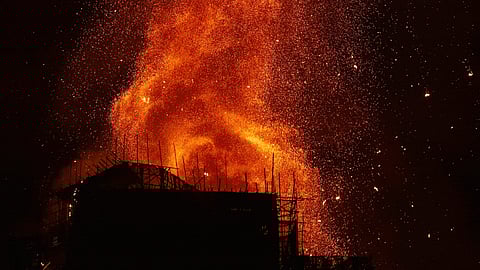 55 people were reported killed in the fire that spread through a dense high-rise residential housing complex Wednesday, and another 279 people were reported missing.