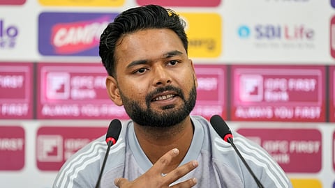 India captain Rishabh Pant addresses the media ahead of the second test match between India and South Africa in Guwahati, India, Friday.