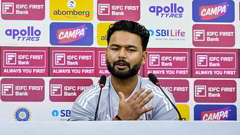 India's Test vice-captain Rishabh Pant addresses a press conference on the eve of the second test match against South Africa at the ACA Stadium in Guwahati, Nov 21, 2025.
