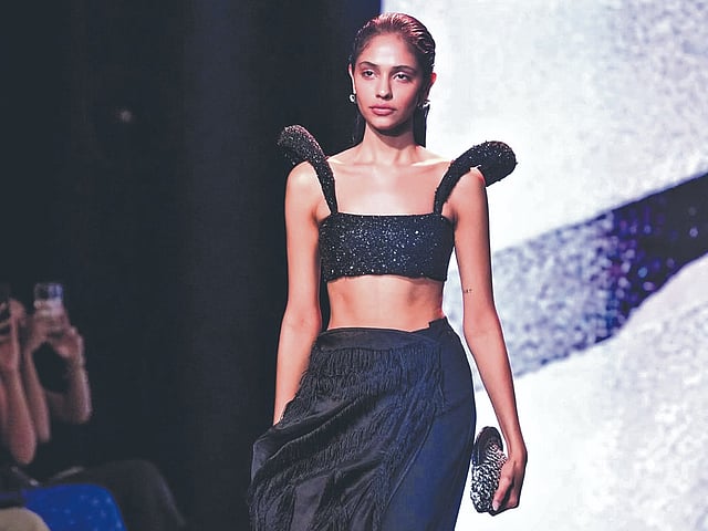 Statement embellished shoulders from Richa Khemka’s runway show