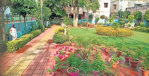 A park in a residential area in Bhubaneswar 
