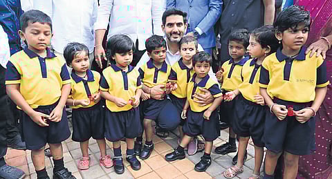Minister for IT Nara Lokesh inaugurates Kondapaneni Park in Mangalagiri constituency on Thursday 