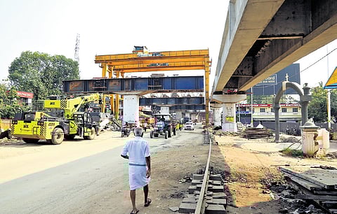 The construction of special ramps, which would allow vehicles to enter and leave the six-lane elevated highway corridor, progressing at Aroor 