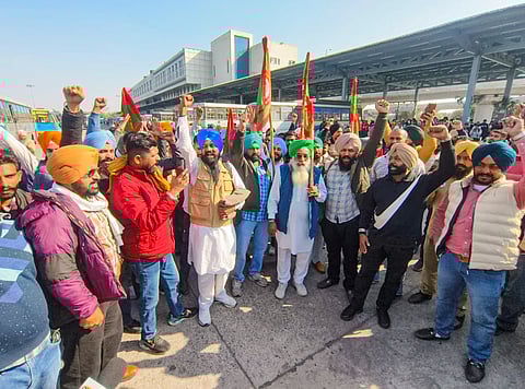 Punjab Chief Minister Bhagwant Mann addresses a press conference, in New Delhi, 