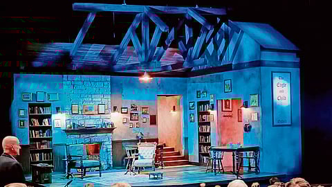 Stage set at the backroom of the Oxford pub 'Eagles and Child' where the Lewis and Tolkien's literary group, The Inklings, met for years every week. 