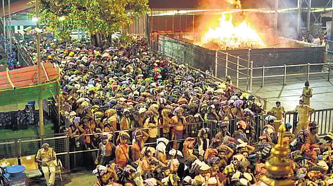 A rush of devotees was witnessed at Sabarimala on Friday 