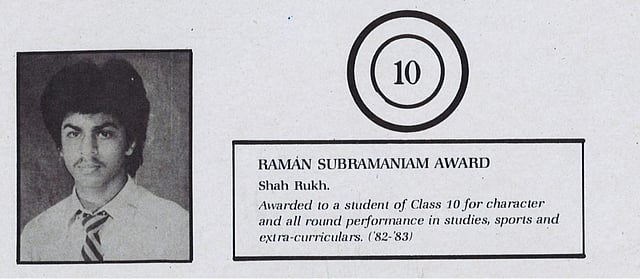 Bollywood actor Shah Rukh Khan during his days at St Columba's School in Delhi