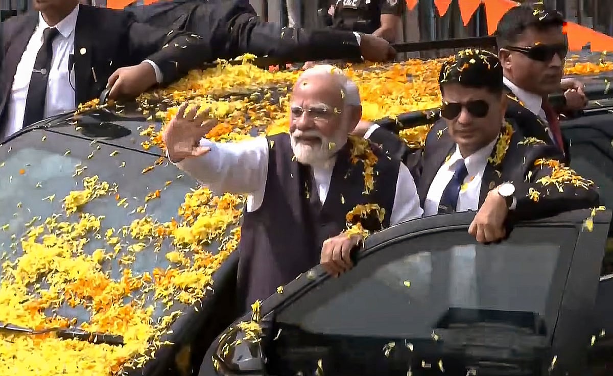 PM Modi holds road show in Karnataka's Udupi