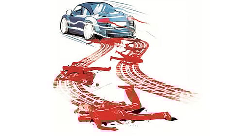 At Kanteikolia, an unidentified vehicle hit their two-wheeler from behind and sped away. 