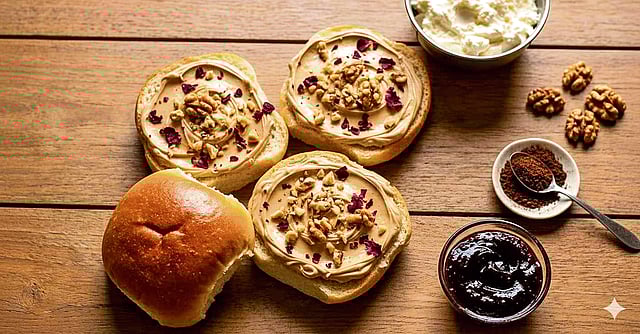 Coffee–Gulkand Mascarpone Bun