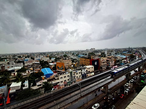 Chennai lies under a blanket of dark clouds as the city braces for heavy rains from Cyclone Ditwah approaching the Tamil Nadu coast.