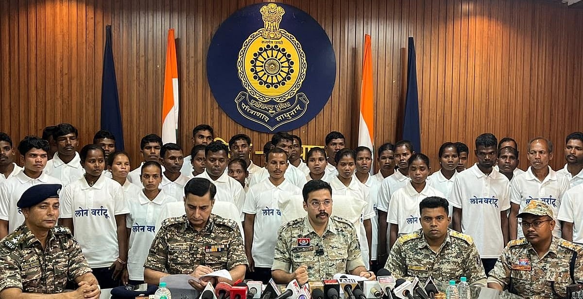 37 Naxalites, including 12 women, surrender in Chhattisgarh's Dantewada; 27 of them carried Rs 65 lakh bounty