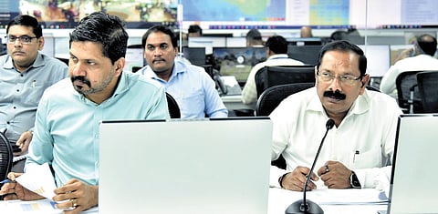 CS K Vijayanand conducts a review meeting at RTGS officce on Monday 