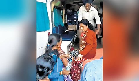 Bharathi, one of the four sanitary workers on an indefinite hunger strike demanding reinstatement of their jobs under the Greater Chennai Corporation.