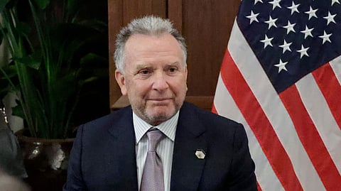 US Special Envoy Steve Witkoff attends a meeting with Ukrainian officials Sunday, Nov. 30, 2025, in Hallandale Beach, Fla.