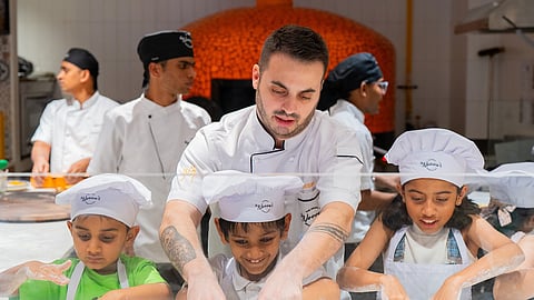 Chef Massimo Verzini at Si Nonna’s pizza making workshop