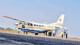 The flight taking-off from Rourkela Airport