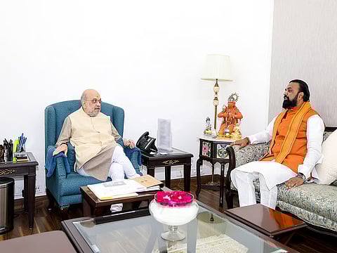 Bihar Deputy CM Samrat Choudhary with Union Home Minister Amit Shah in Delhi.